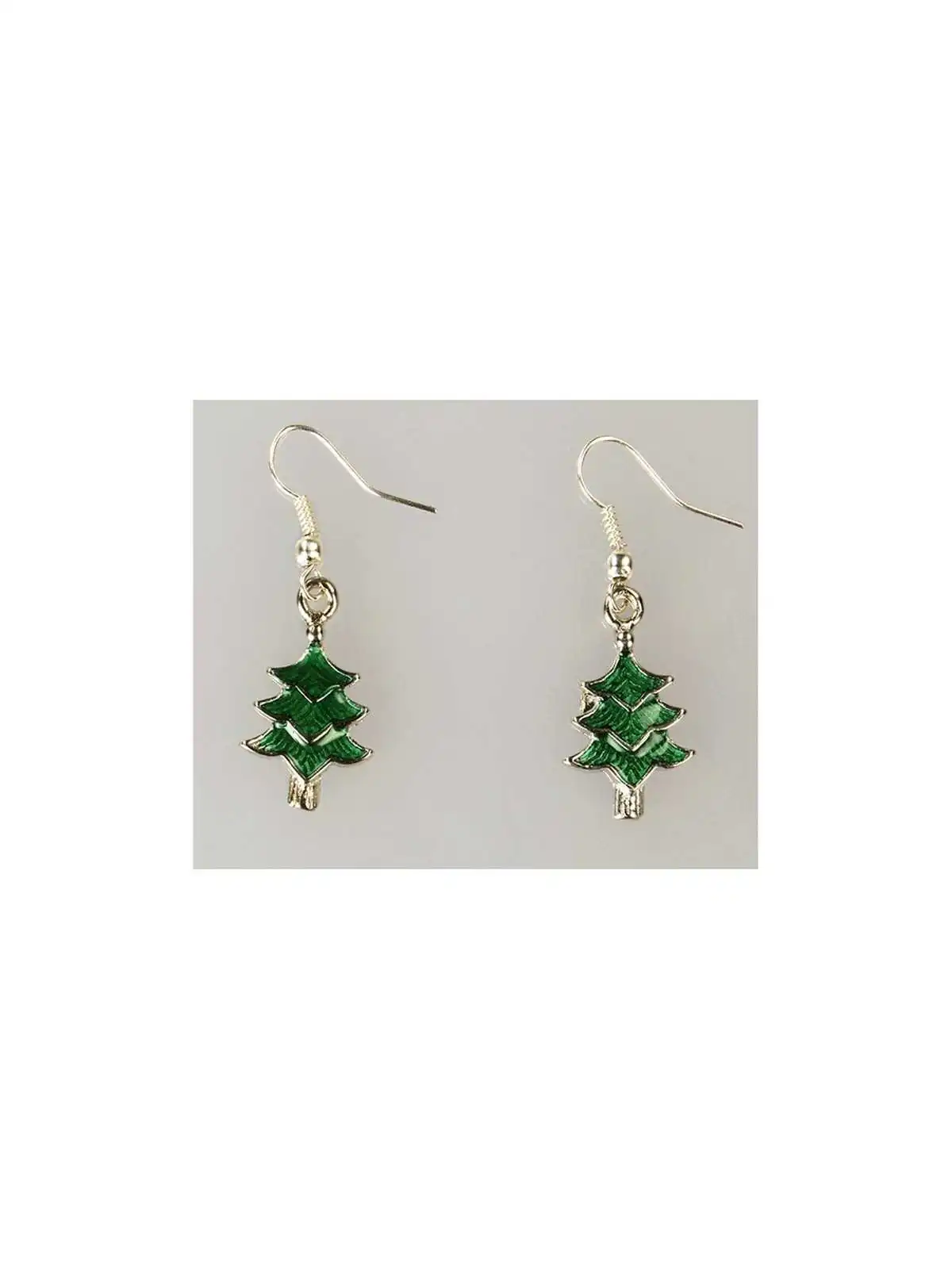 pendientes de navidad abeto plateado