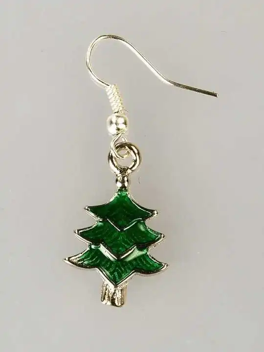 pendientes abeto verde de navidad