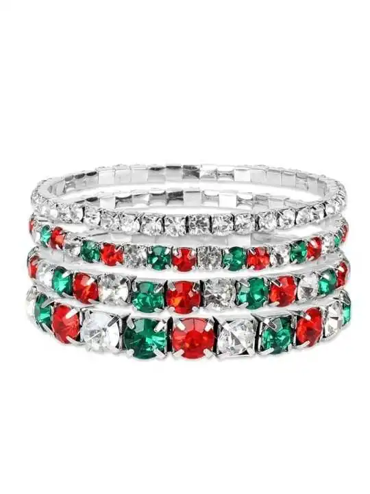 Brazaletes fantasía de cristal de la navidad