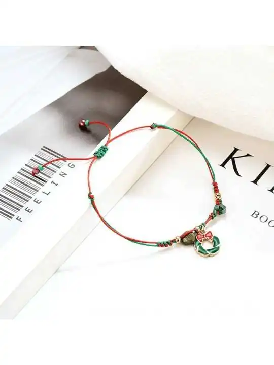pulsera con corona de la navidad 