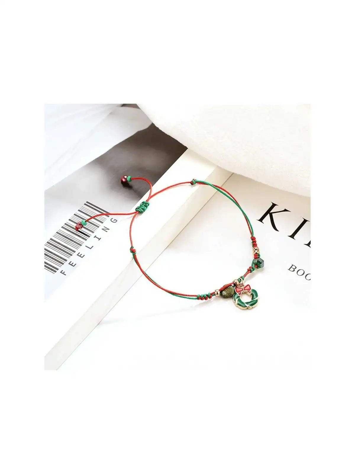 pulsera con corona de la navidad 