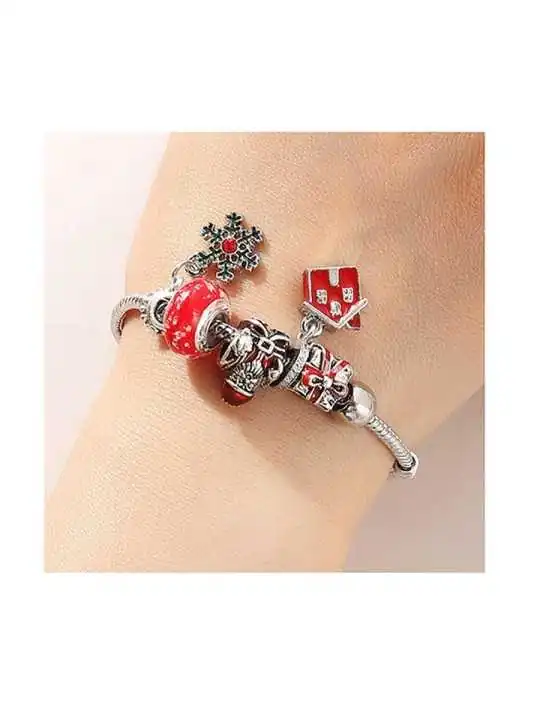 brazalete de la navidad con charms casita 