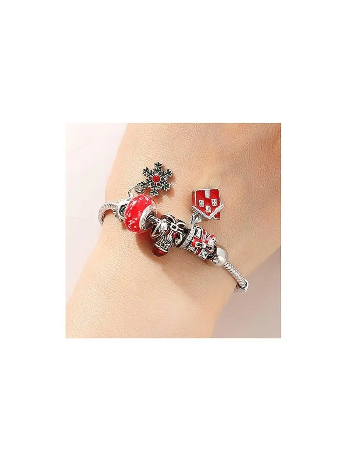 brazalete de la navidad con charms casita 