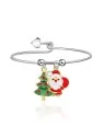 Pulsera ajustable plateada de la Navidad 