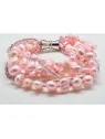 Brazalete multitira perlas rosas