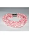 Brazalete multitira perlas y abalorios rosas