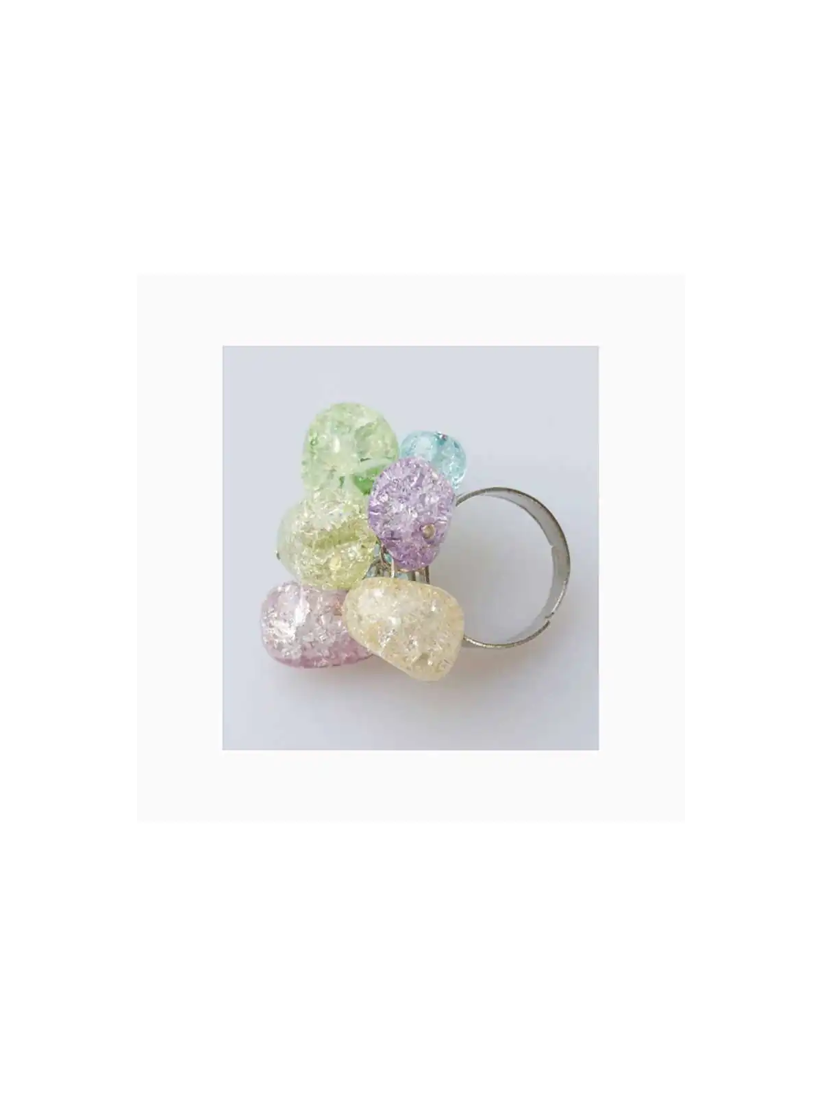 Anillo cascada de cristales pastel