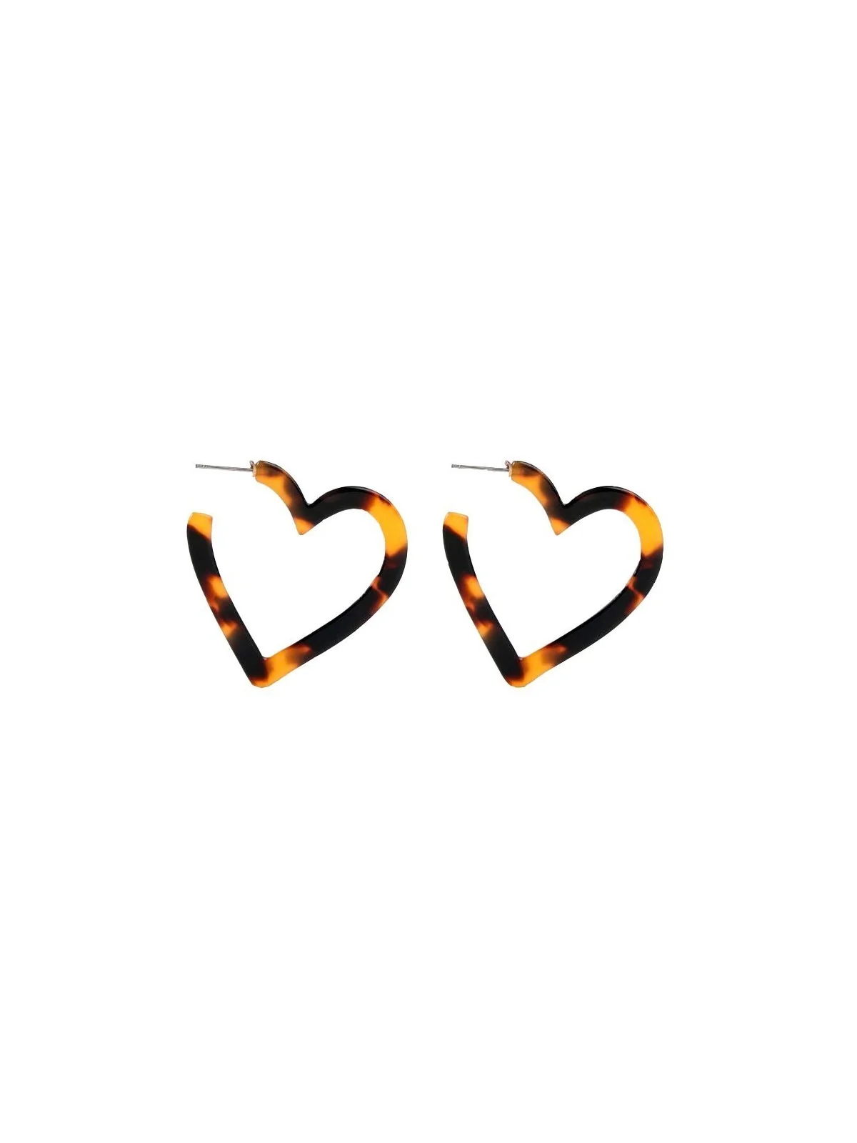 Pendientes resina de carey corazón