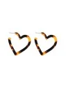 Pendientes resina de carey corazón
