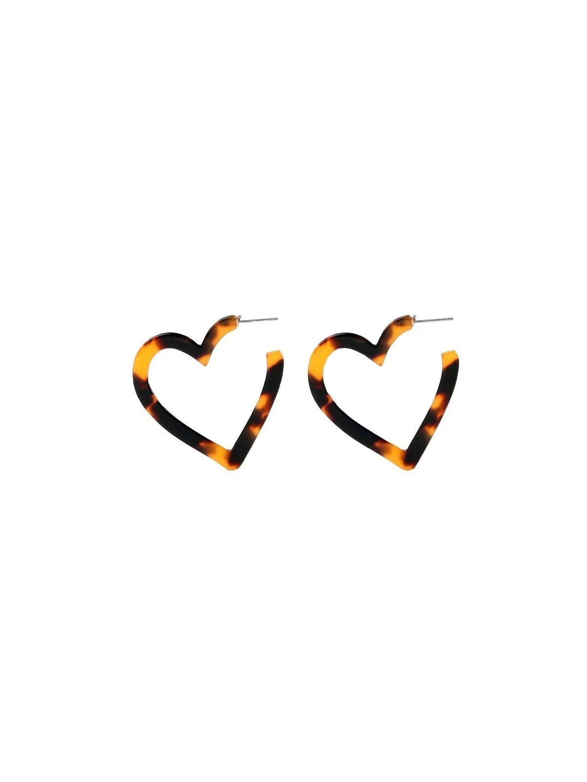Pendientes corazón resina de carey