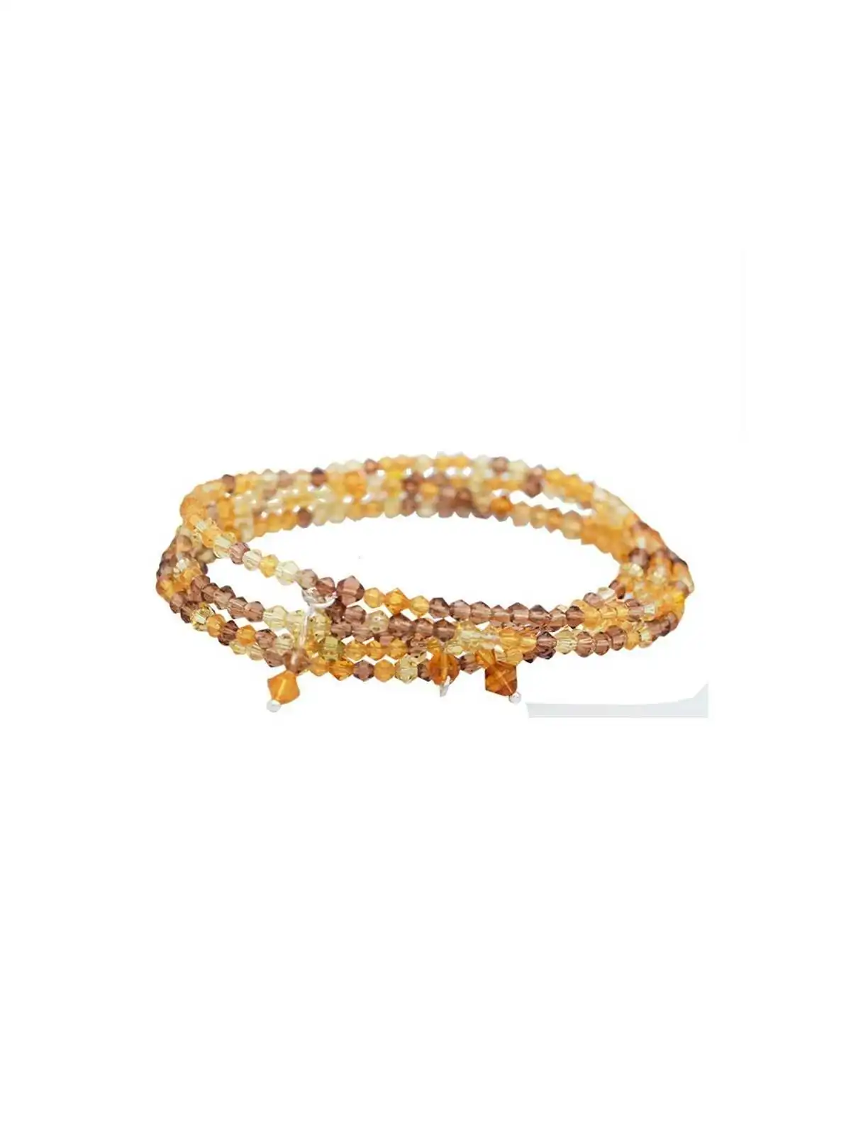 brazalete sin fin cristales amarillos y ocres