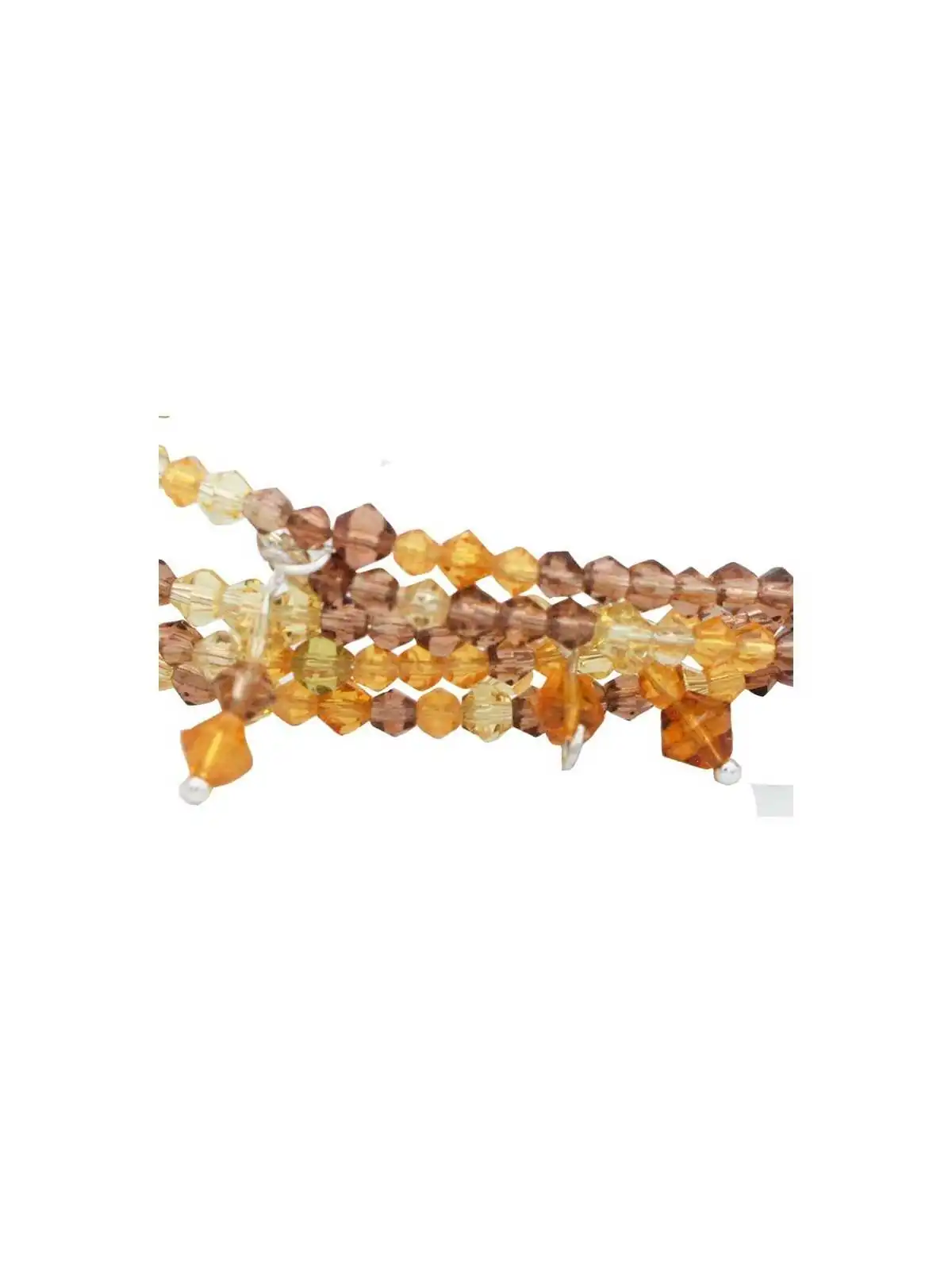 Detalle de brazalete sin fin con cristales austríacos amarillos