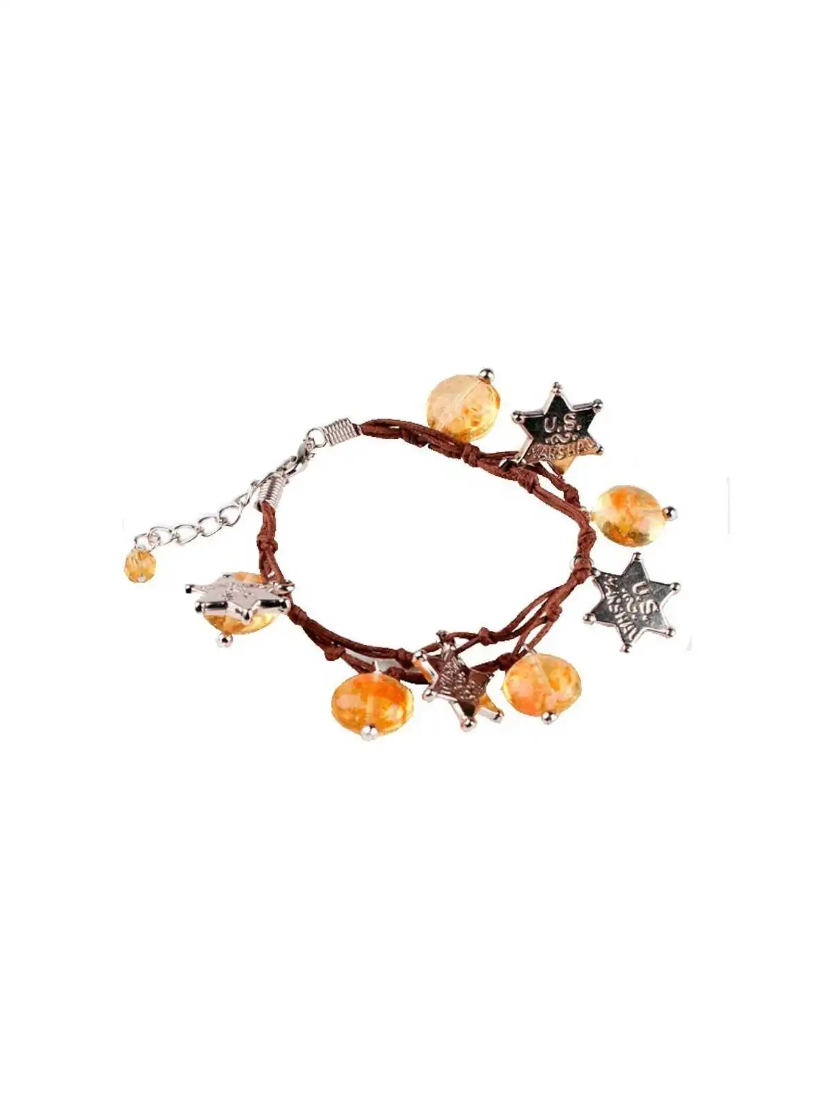 pulsera cintas cuero con piezas de cristal