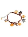 pulsera cintas cuero con piezas de cristal
