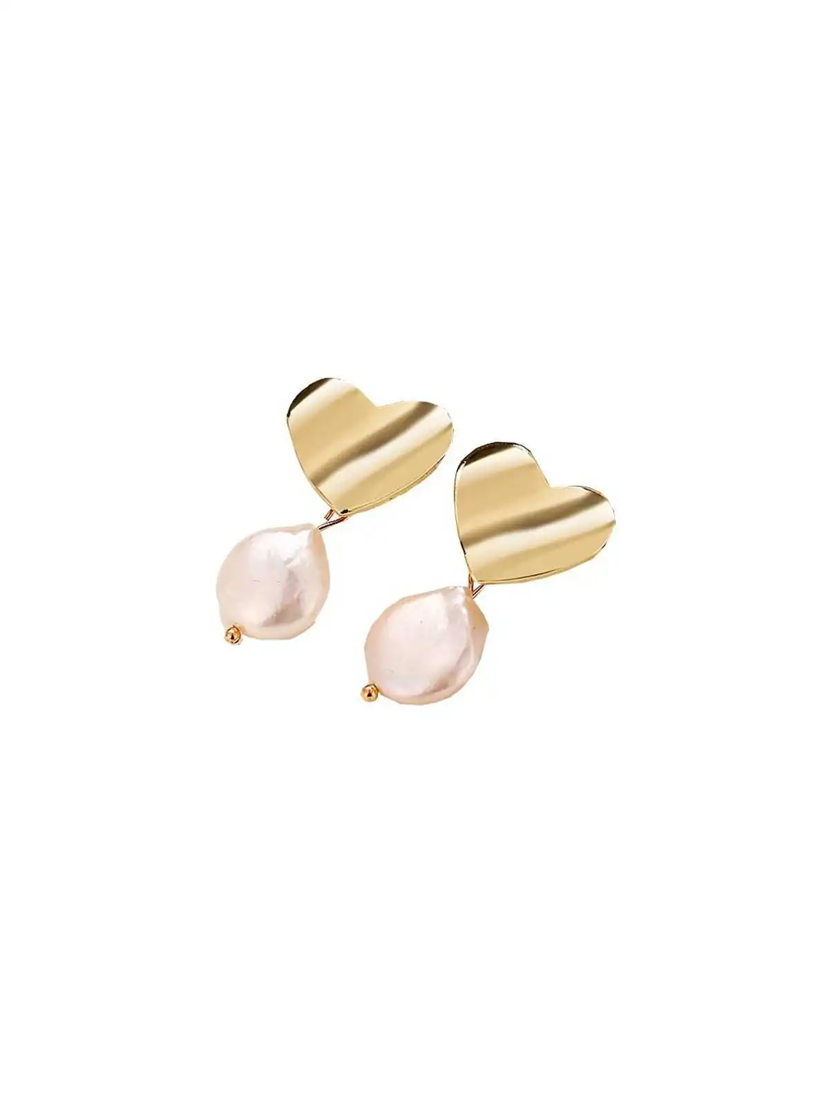pendientes de corazón y perlas