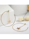 Pendientes XL Aro y estrella dorados