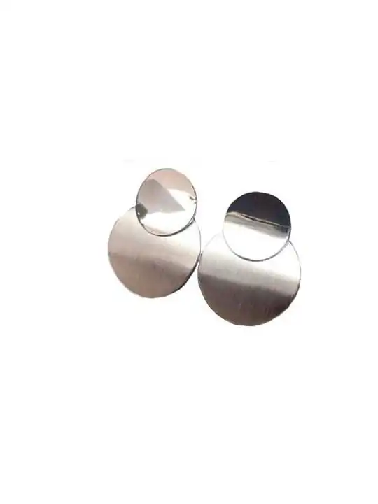 Pendientes doble disco de plata