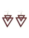 Pendientes de madera triángulos invertidos