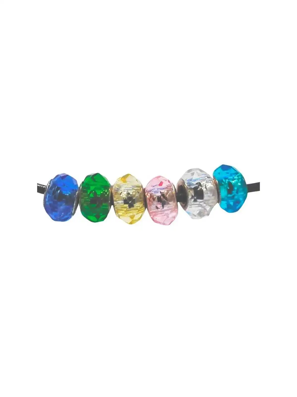 Gargantilla de cuero con charms de colores