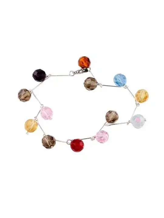 pulsera de cristales arcoiris y baldas