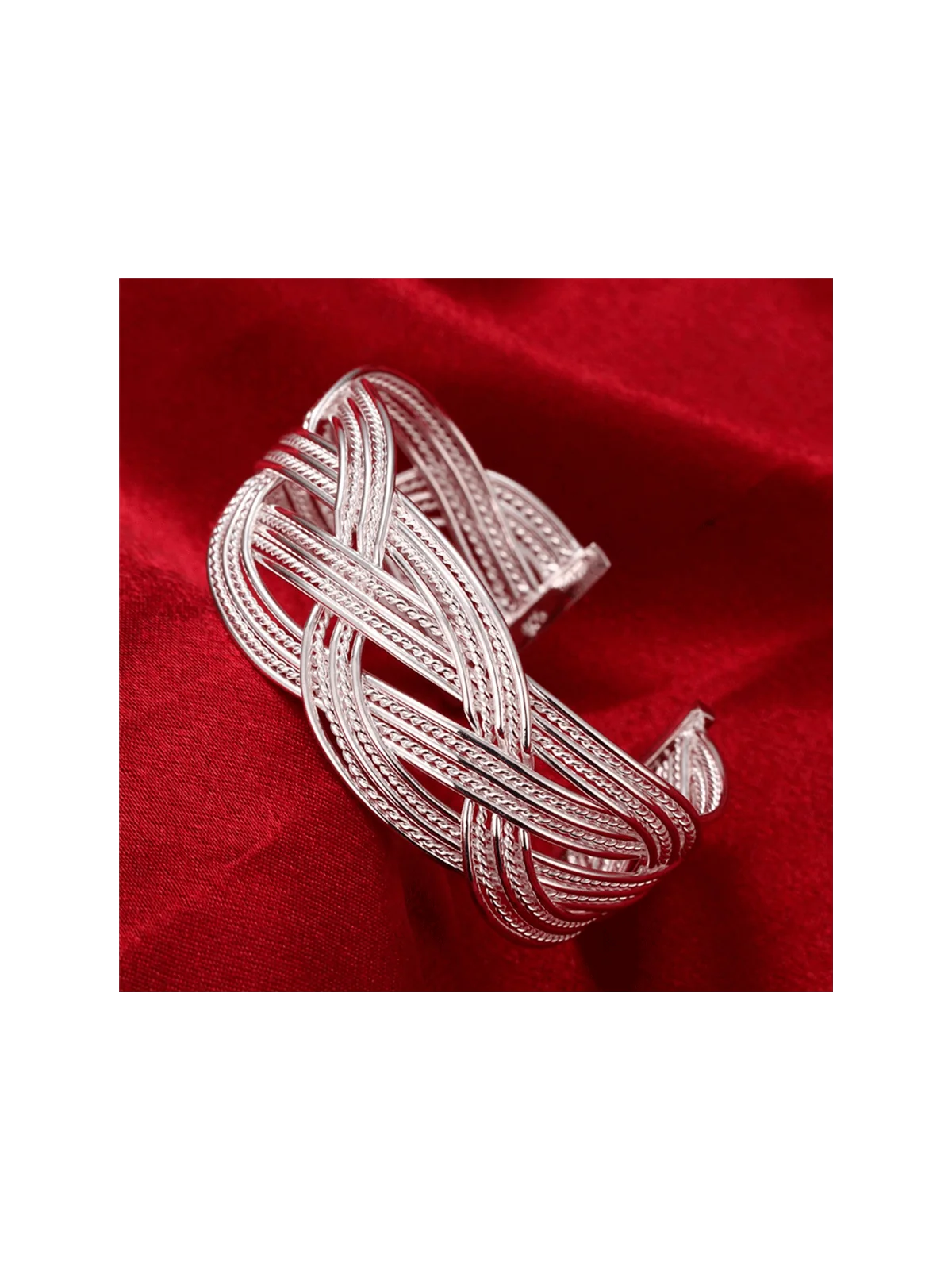 Pulsera plateada trenzada