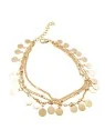 Brazalete tres cadenas con discos dorados