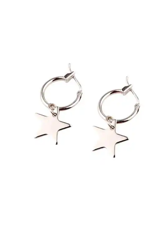 pendientes de aro y estrellas