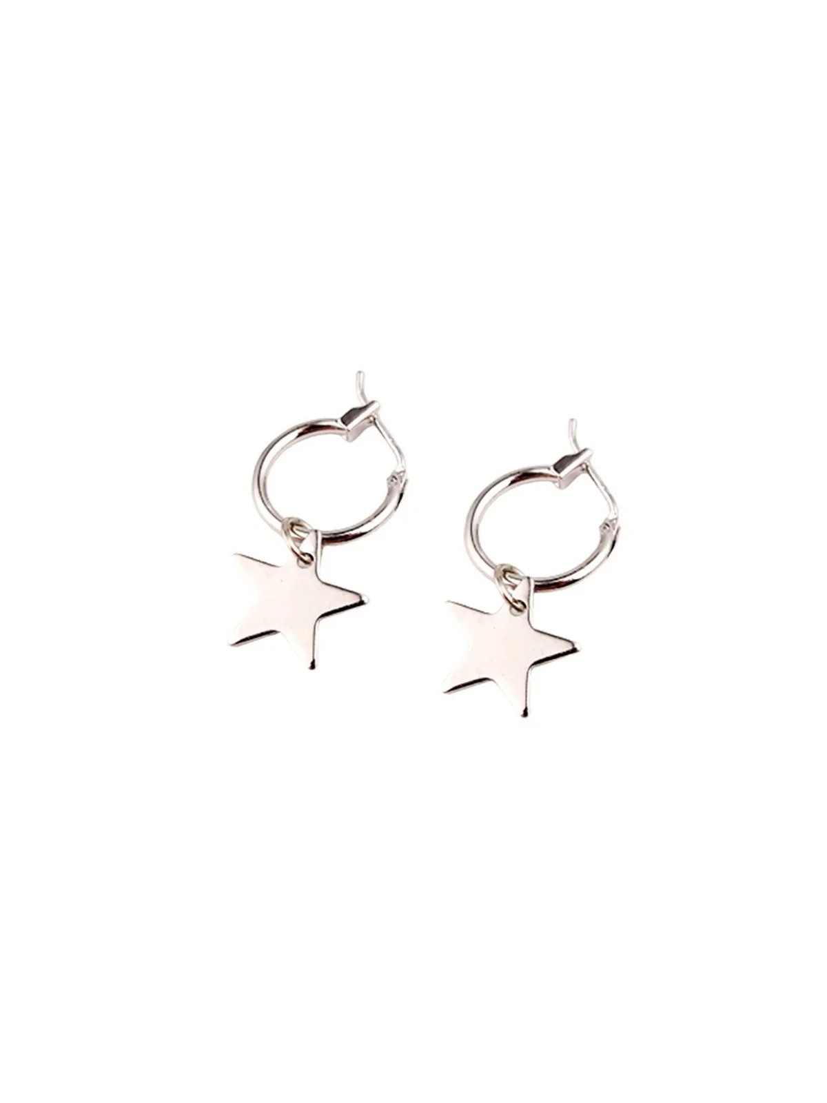 pendientes de aro y estrellas