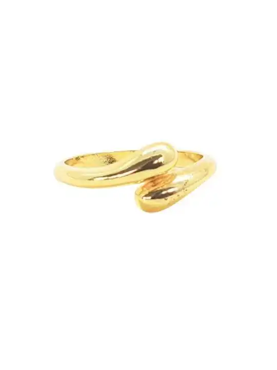 anillo gota de agua dorada 