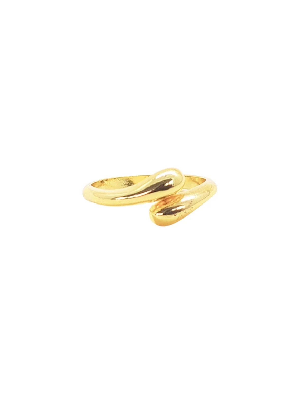 anillo gota de agua dorada 