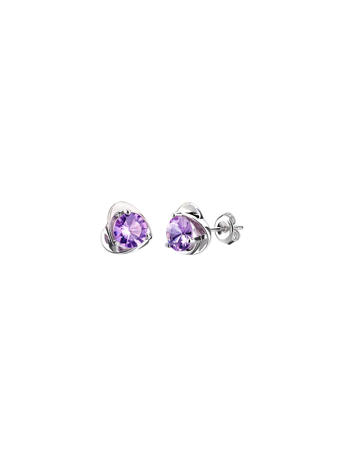 pendientes boton de cristal amatista