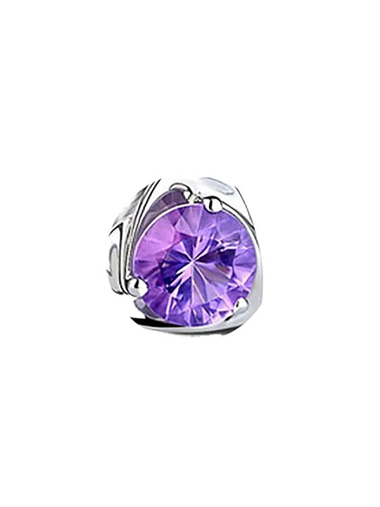 pendientes boton cristal amatista