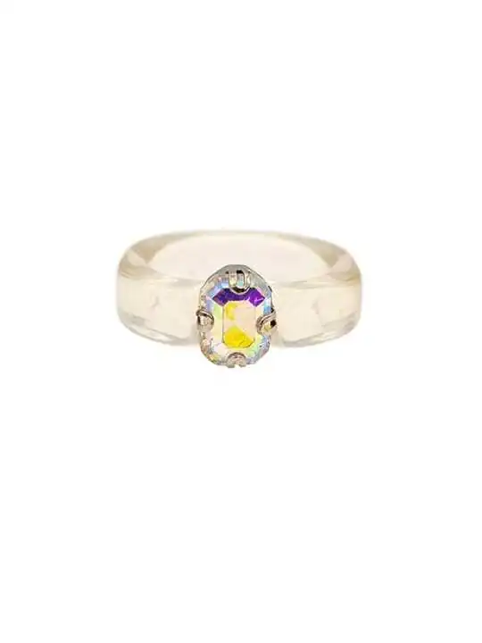 anillo resina transparente