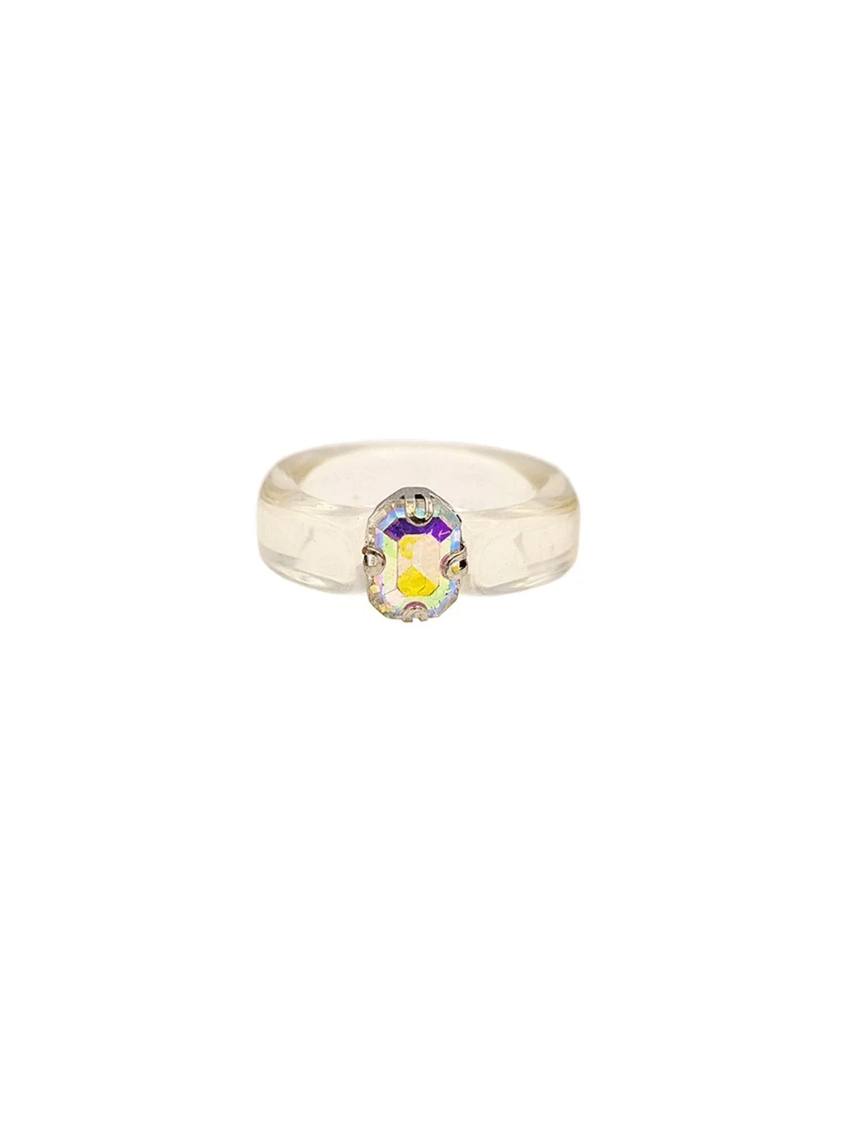 anillo resina transparente