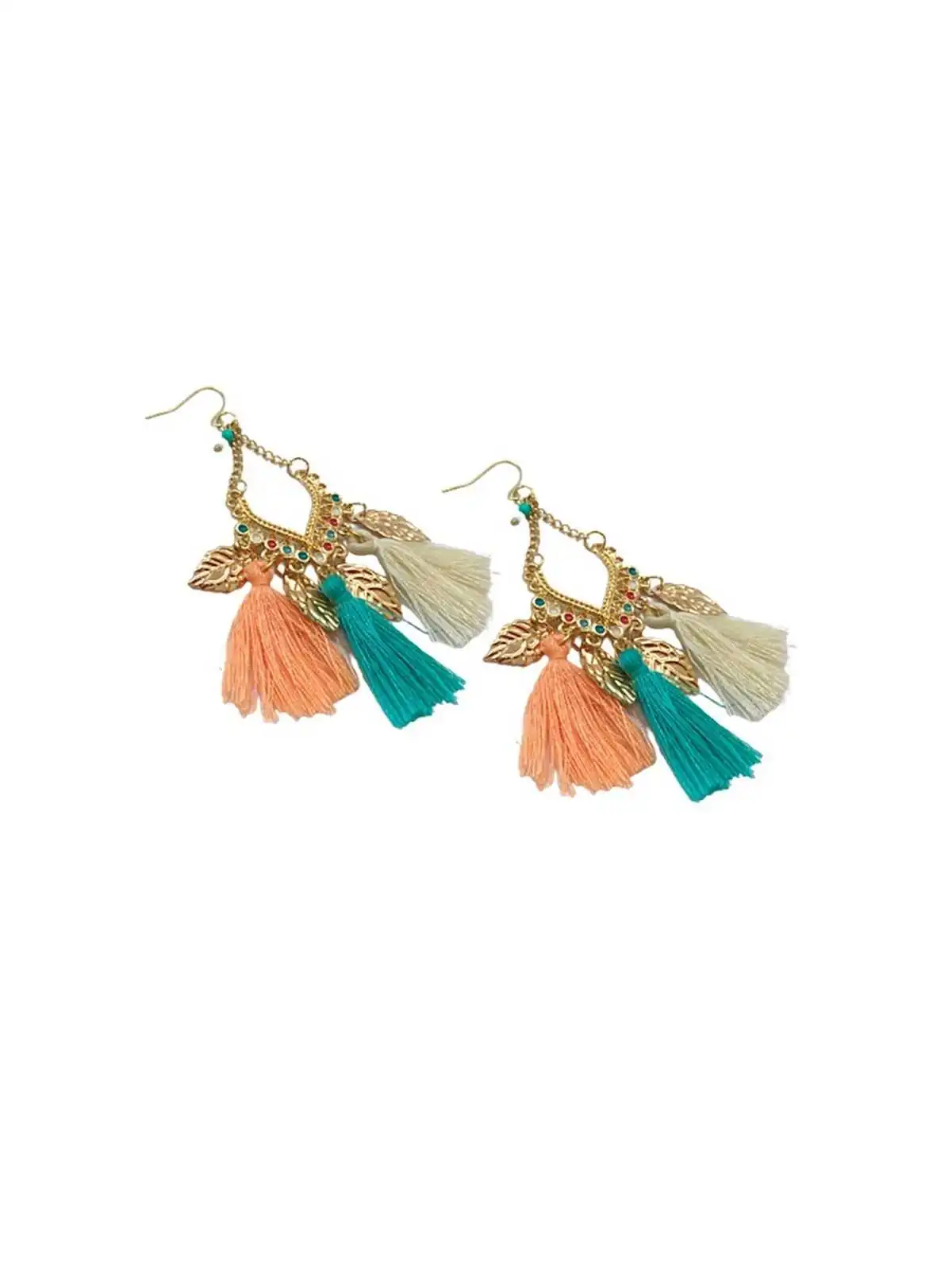Pendientes de rafia natural estilo hippie