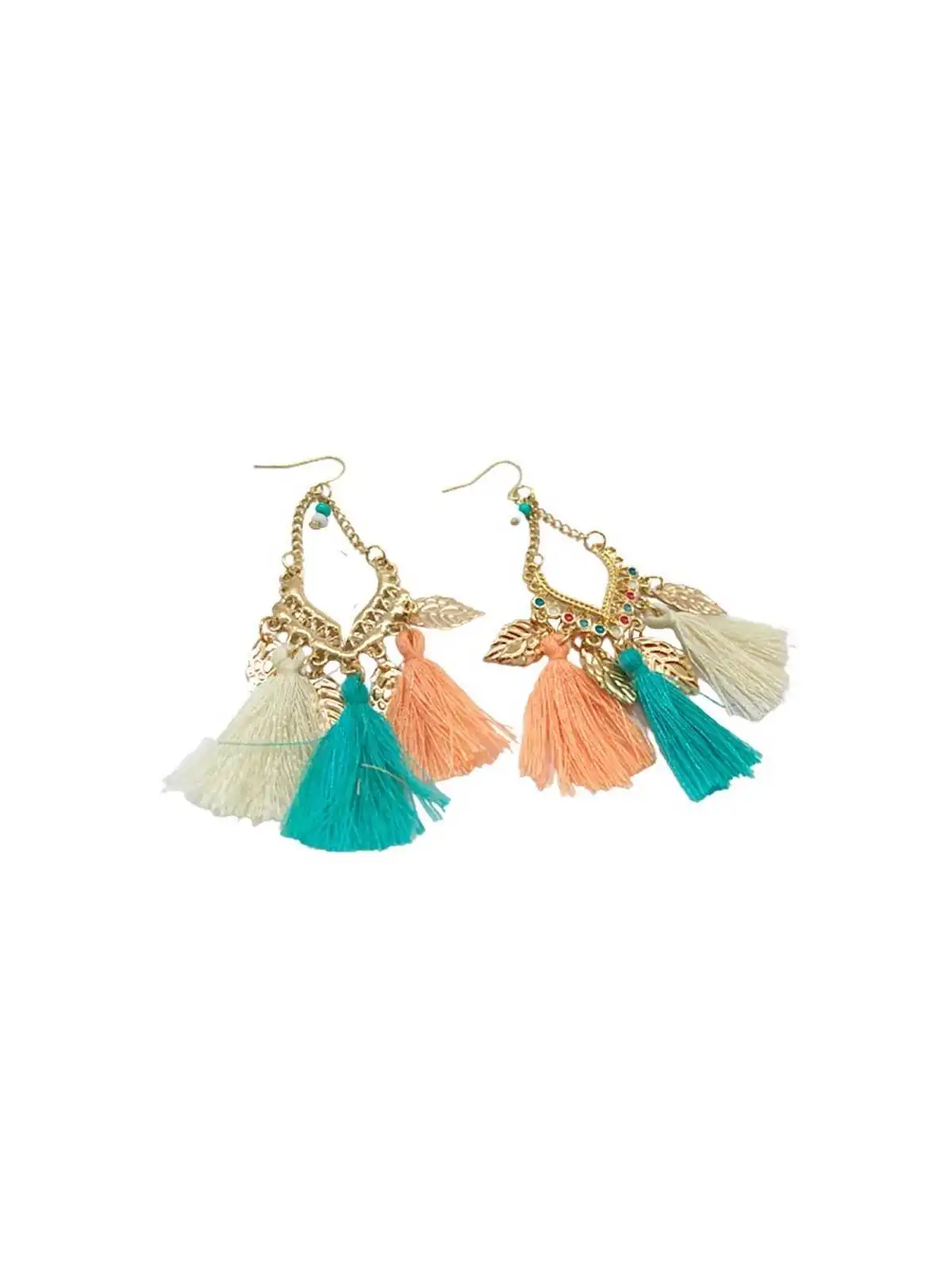 Pendientes de rafia natural de colores