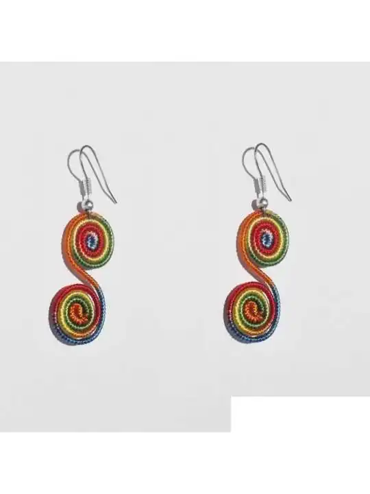 pendientes de seda multicolor 