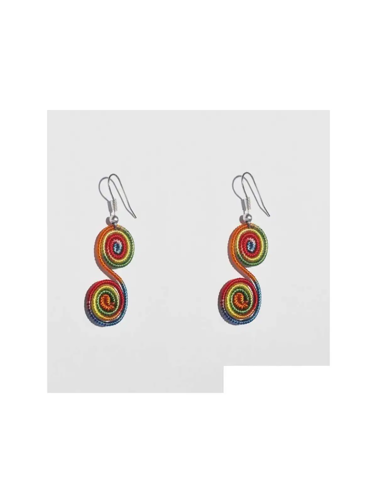 pendientes de seda multicolor 