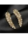 Pendientes hojas doradas de circonitas