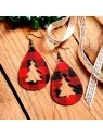 Pendientes XL de tartan rojo