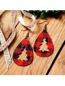 pendientes rojos XL tela de cuadros