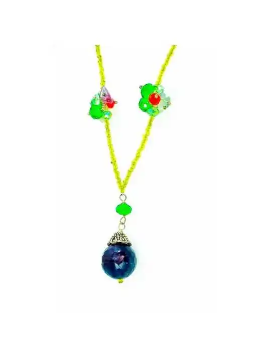collar cristales verdes fantasía 