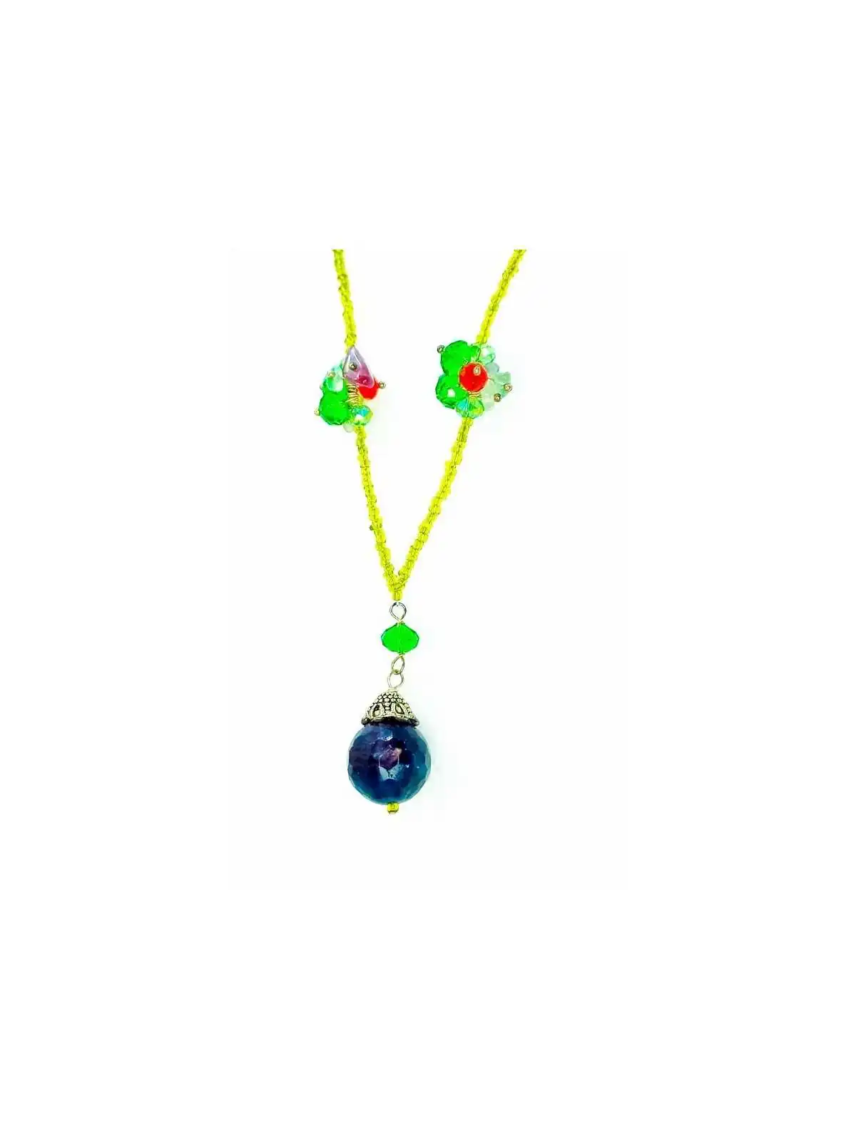collar cristales verdes fantasía 