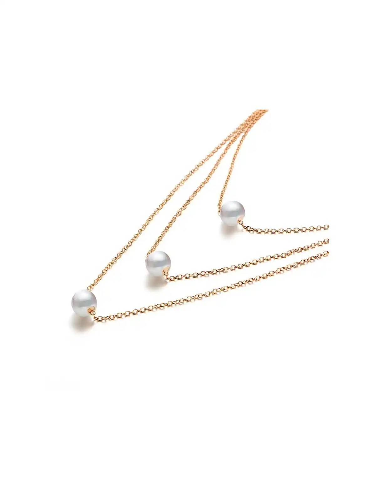 collar tres cadenas con perlas