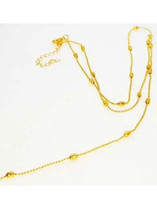 cadena dorada con bolitas