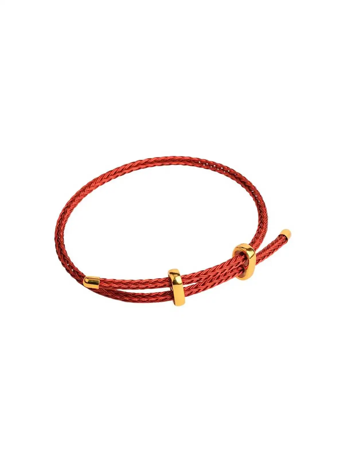pulsera roja en acero 
