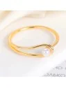 anillo minimalista dorado con perla