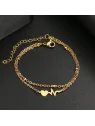 Pulsera dorada con cardiograma y corazon