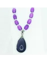 Collar con cristales amatistas y colgante 