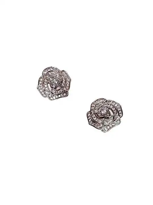 Pendientes camelia filigrana plateada